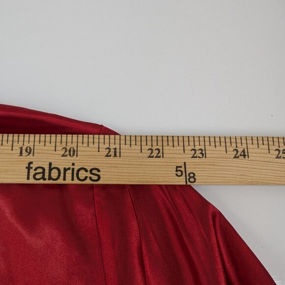 denim 24/7 Women Plus Size Red Blouse Tunic Ruffle Front Bell Sleeve Size 32W - Picture 7 of 10